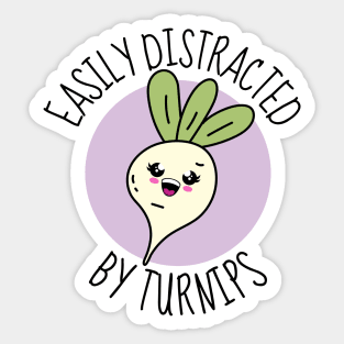 Easily Distracted By Turnips Kawaii Turnip Sticker